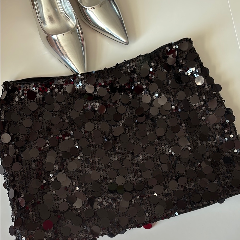 Princess Polly Sequin Black Skirt
